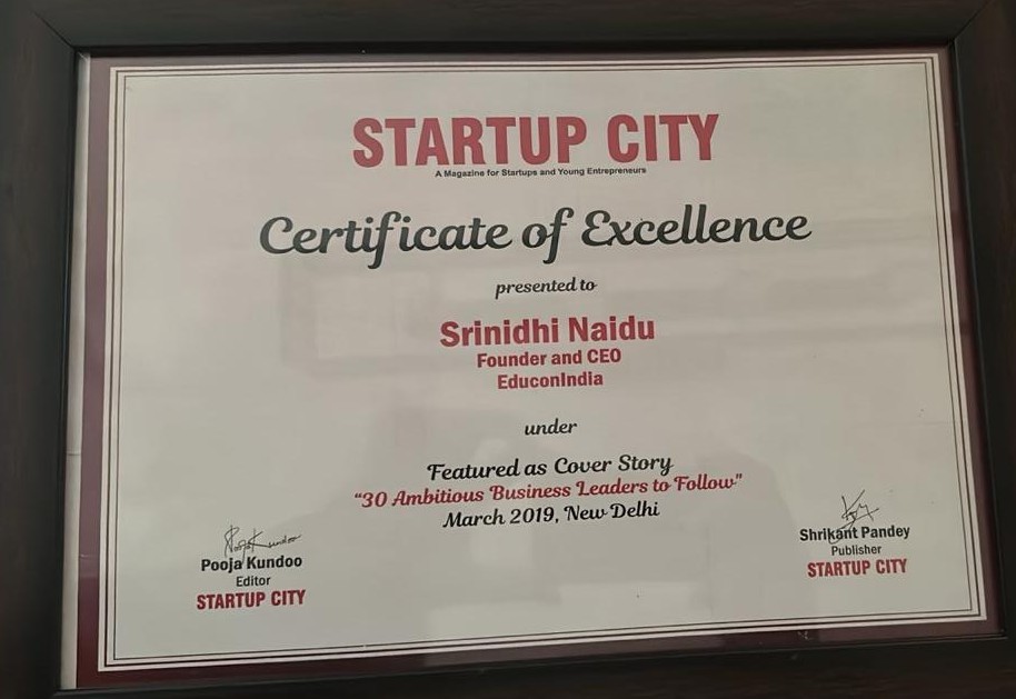Startup City Certificate